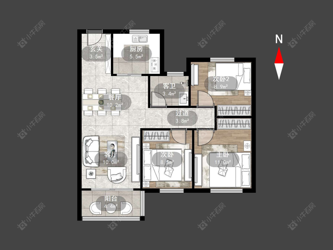 常州梅亭佳园在售二手房源户型图_小牛看房