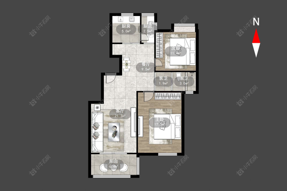 常州新城南都花海在售二手房源户型图_小牛看房
