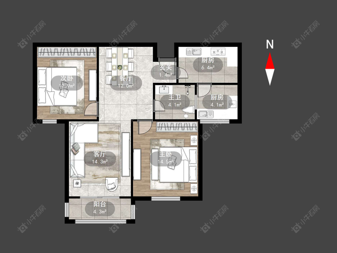 常州天山花园在售二手房源户型图_小牛看房
