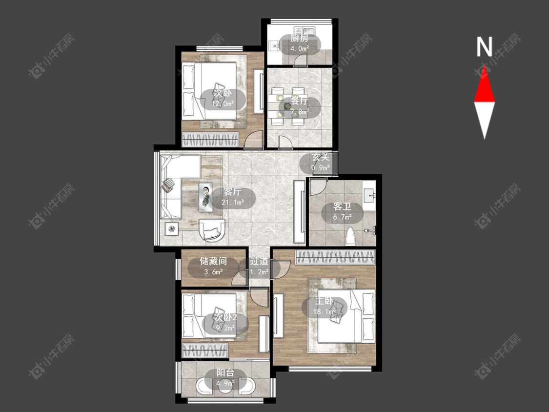 常州圩墩村在售二手房源户型图_小牛看房