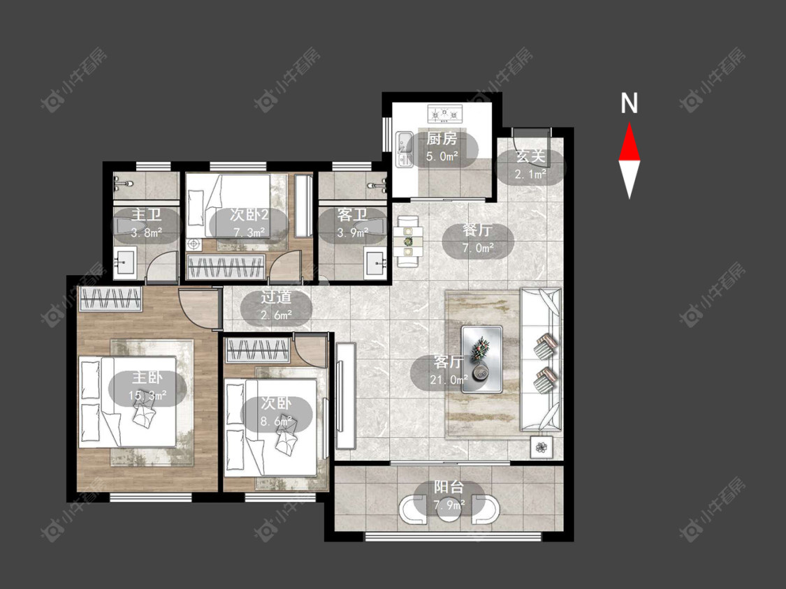 常州锦上香郡在售二手房源户型图_小牛看房