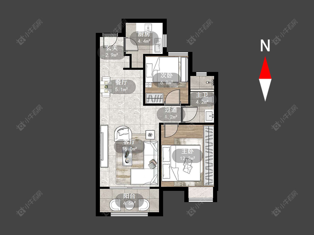 常州招商花园城在售二手房源户型图_小牛看房