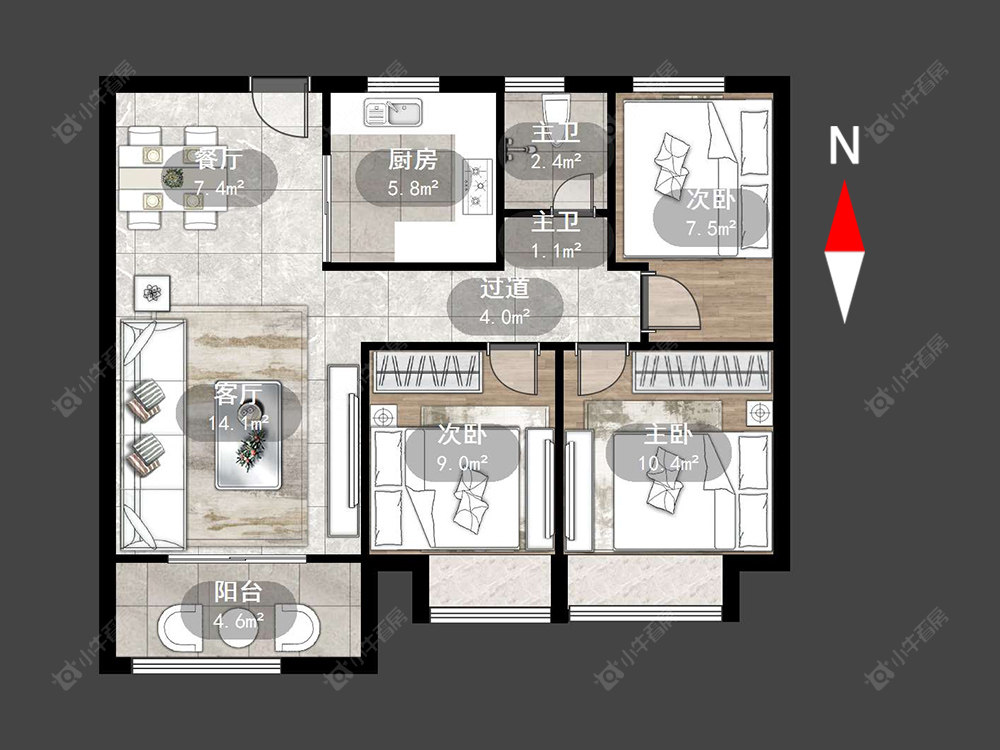 常州红星国际广场在售二手房源户型图_小牛看房
