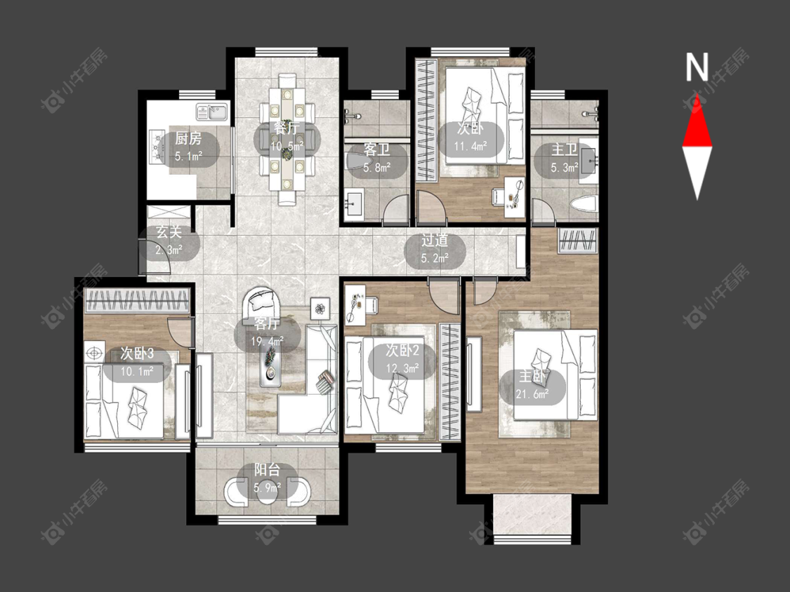 常州大名城西区在售二手房源户型图_小牛看房