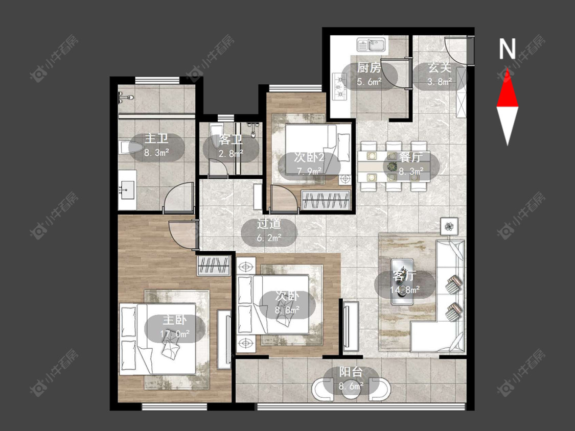 常州国锐雲熙在售二手房源户型图_小牛看房