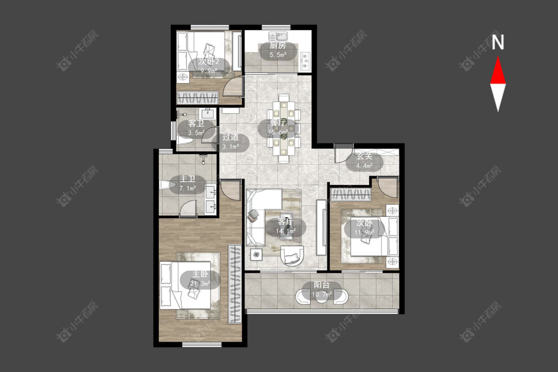 常州随园金麟府在售二手房源户型图_小牛看房