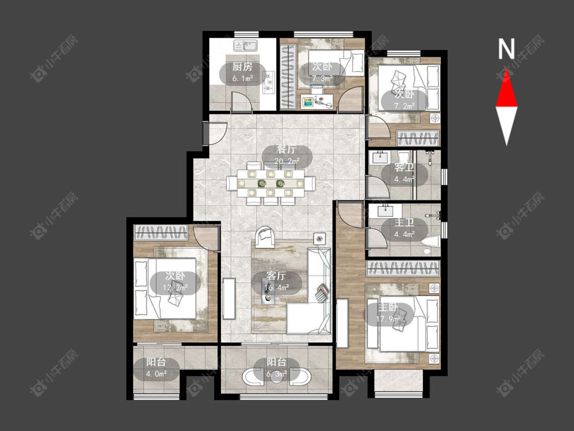 常州龙涛香榭丽园在售二手房源户型图_小牛看房