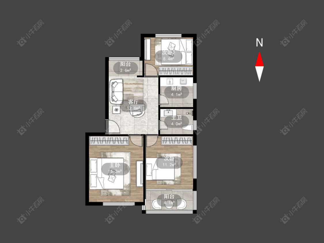 常州兰翔二村在售二手房源户型图_小牛看房