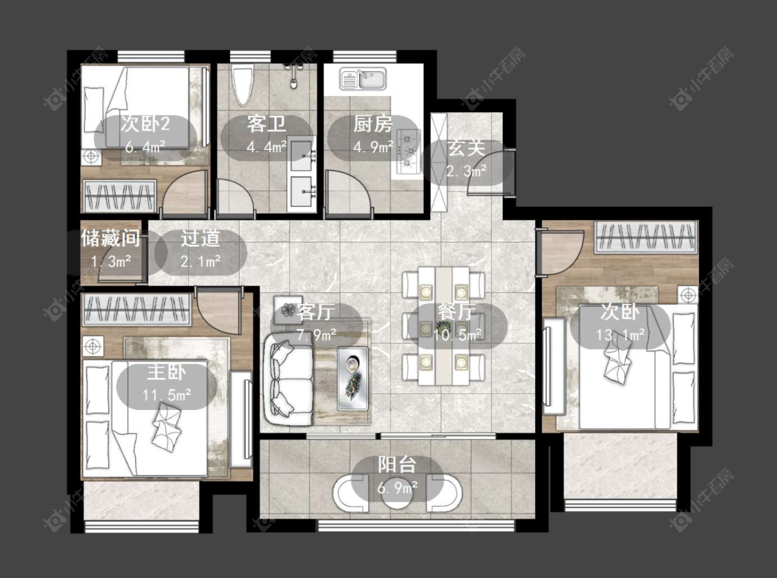常州万科弘阳君望甲第在售二手房源户型图_小牛看房