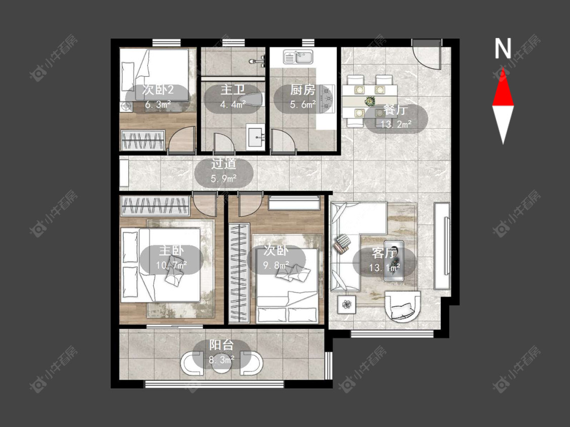 常州九洲花园二期在售二手房源户型图_小牛看房