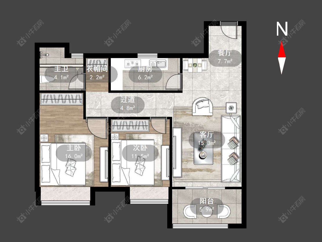 常州菱港锦园在售二手房源户型图_小牛看房