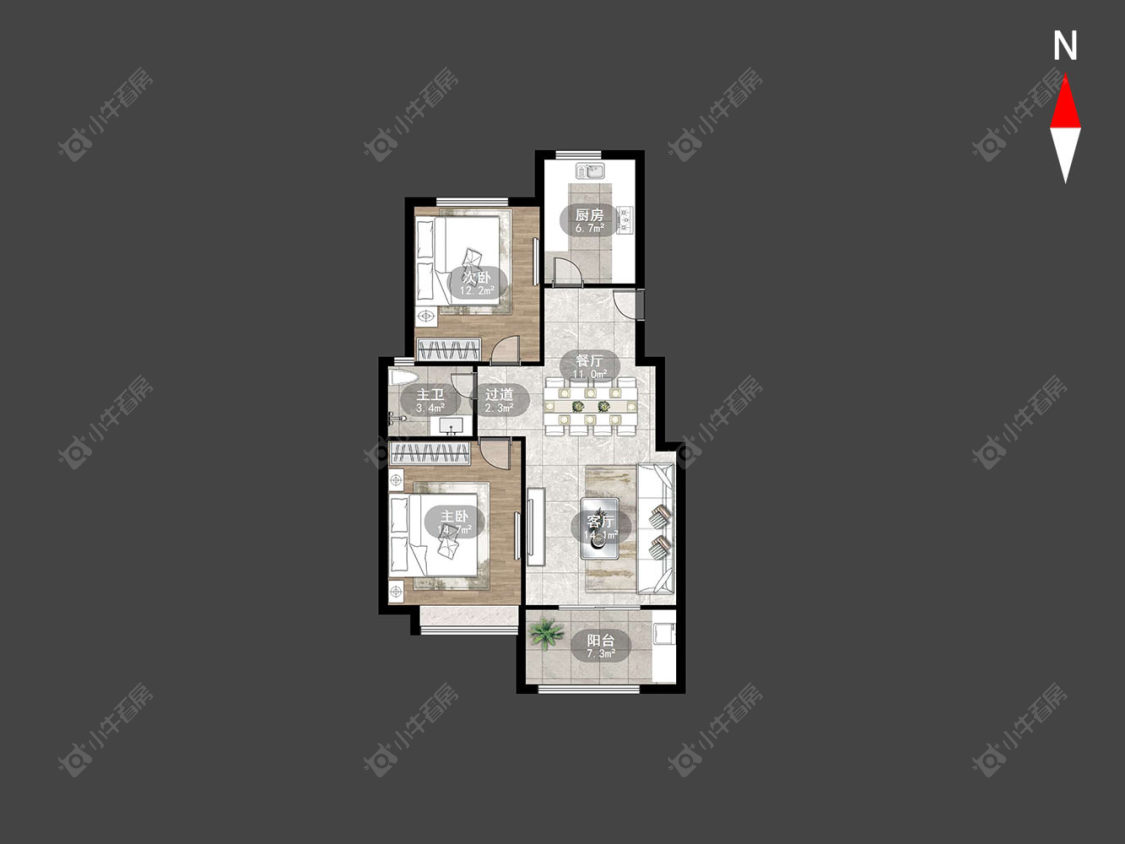 常州金色领寓在售二手房房源户型图_小牛看房