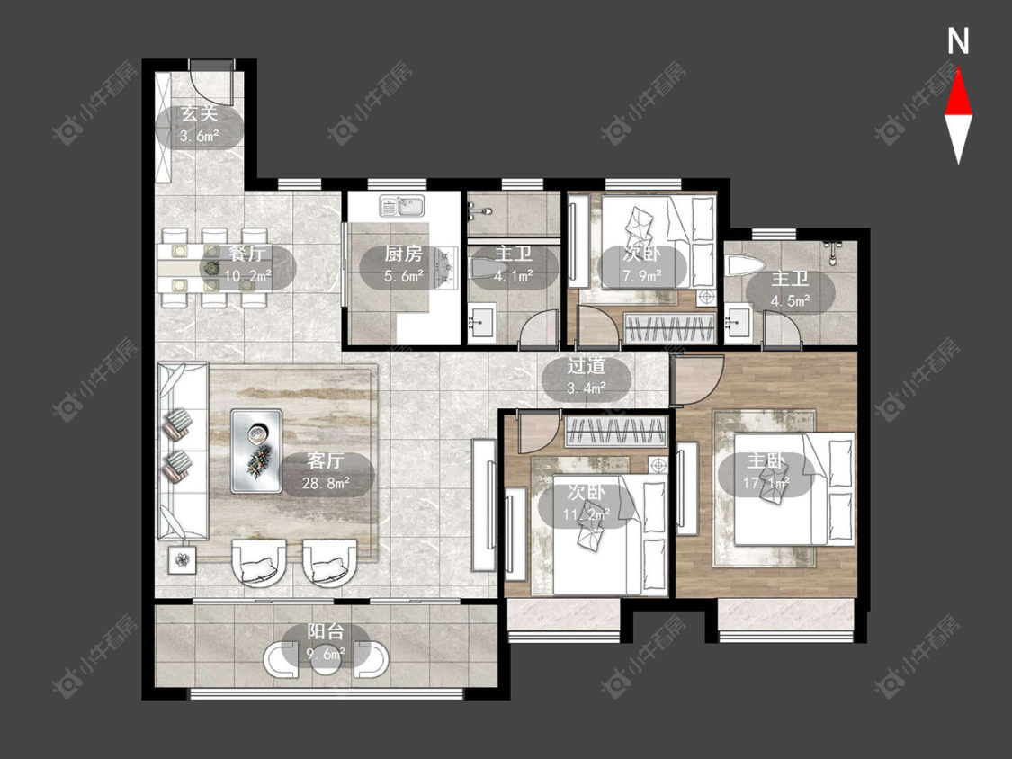 常州锦上香郡在售二手房源户型图_小牛看房