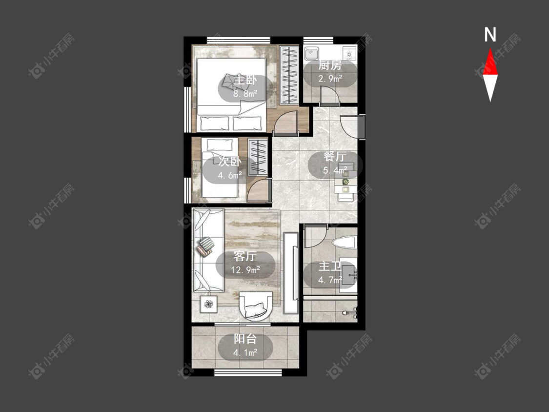 常州香江华廷苹果街区在售二手房源户型图_小牛看房