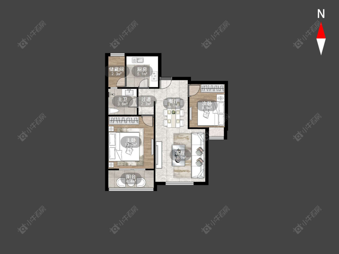 常州景瑞英郡在售二手房源户型图_小牛看房