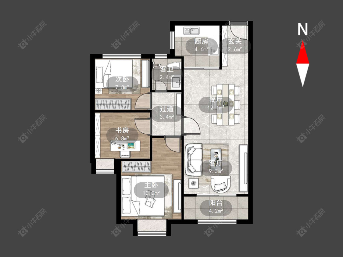 路劲城市主场房源户型图 常州路劲城市主场在售二手房源户型图_小牛看房