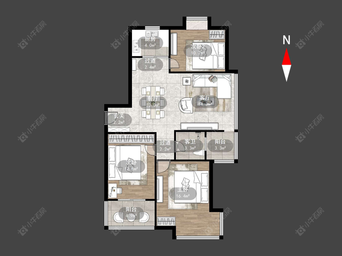 常州凯旋城东区在售二手房源户型图_小牛看房
