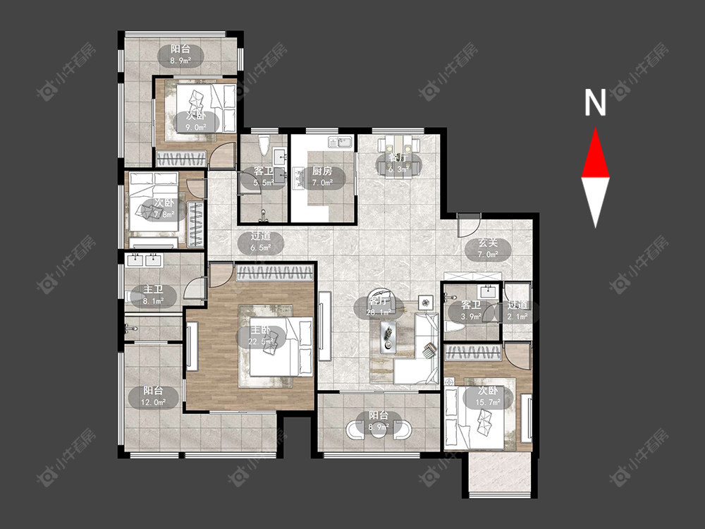 翡丽蓝湾房源户型图 常州翡丽蓝湾在售二手房源户型图_小牛看房