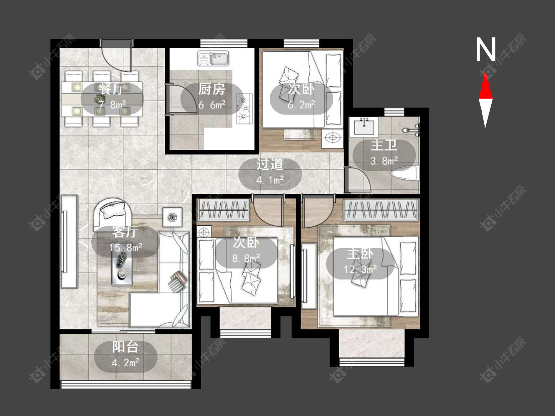 常州华润国际五期在售二手房源户型图_小牛看房