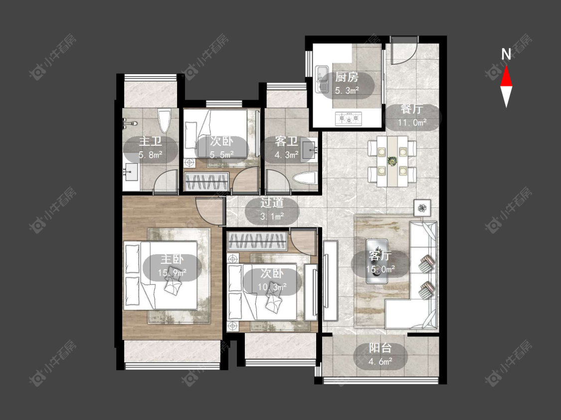 万达光语未来一期房源户型图 常州万达光语未来一期在售二手房源户型图_小牛看房