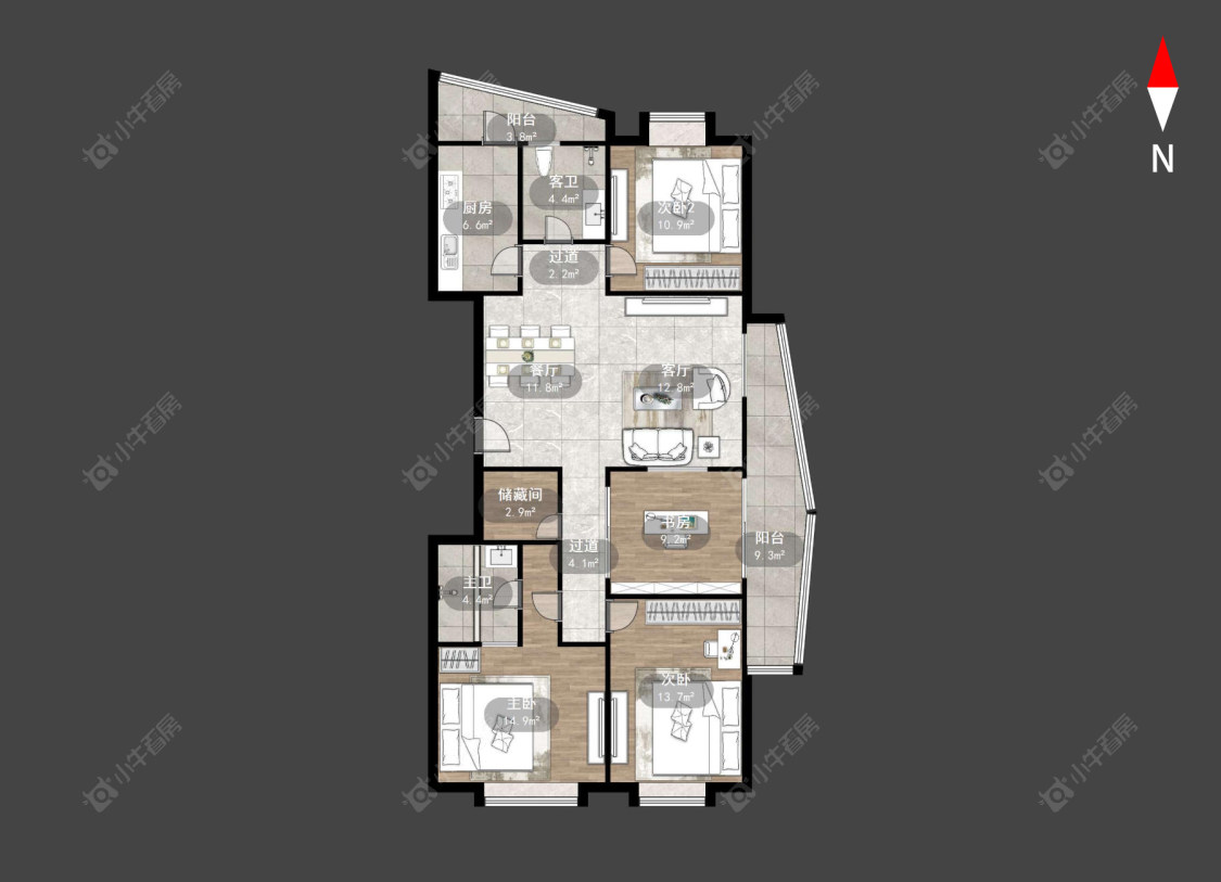 常州新天地花苑在售二手房源户型图_小牛看房