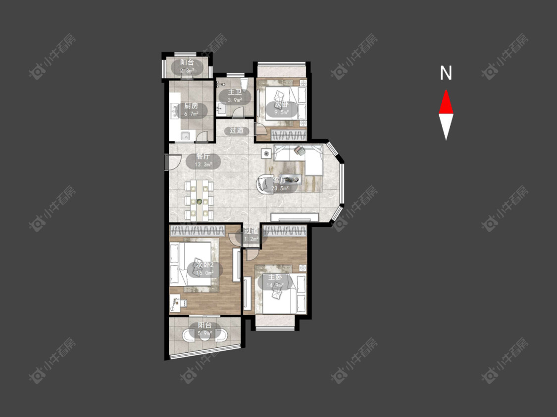 常州天安花园在售二手房源户型图_小牛看房