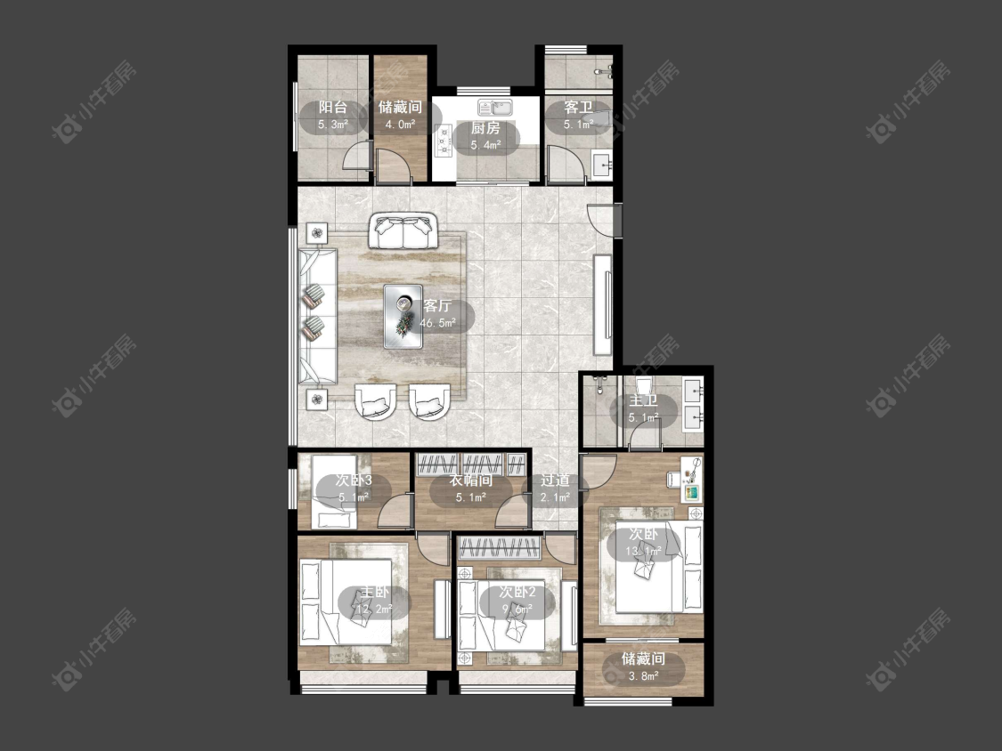 丹阳远洋心里在售二手房源户型图_小牛看房