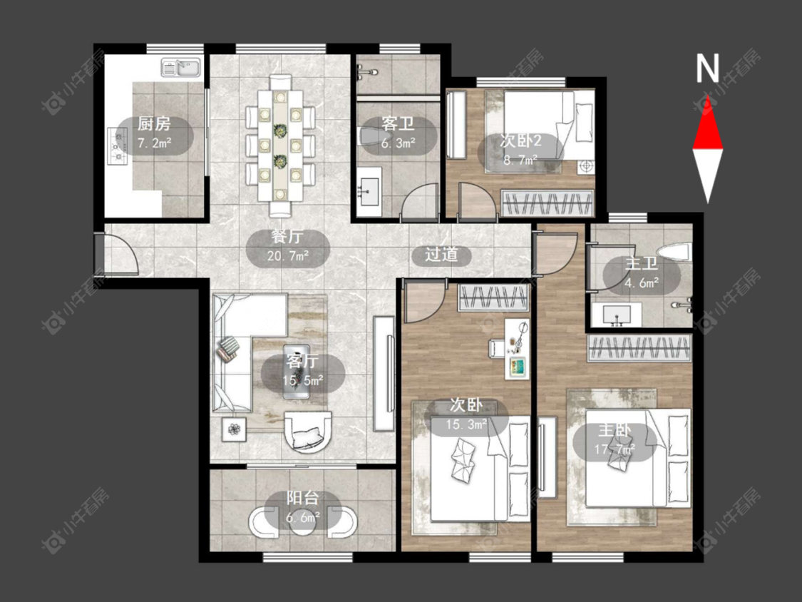 常州天逸城南区在售二手房源户型图_小牛看房