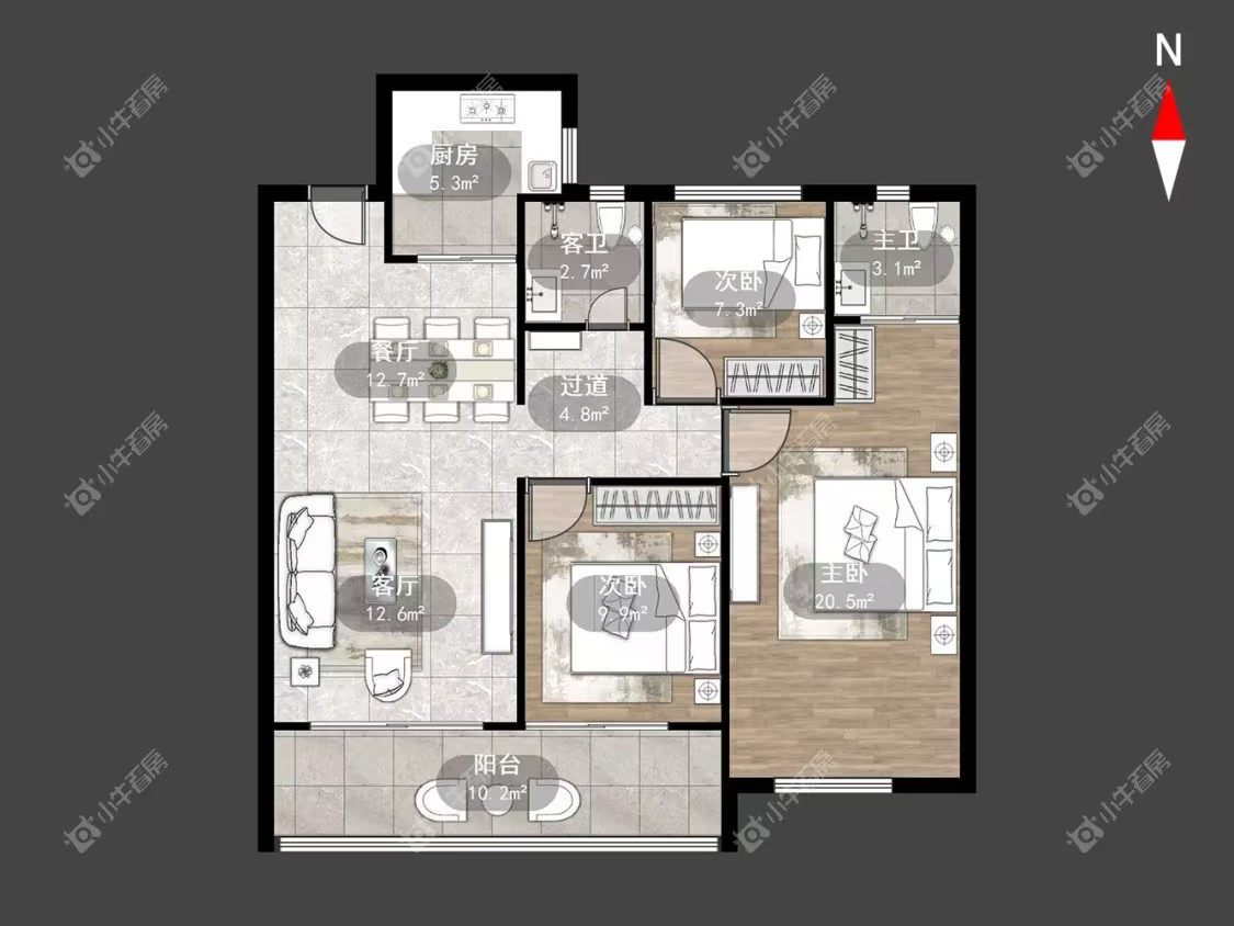 新城郡未来房源户型图 常州新城郡未来在售二手房源户型图_小牛看房