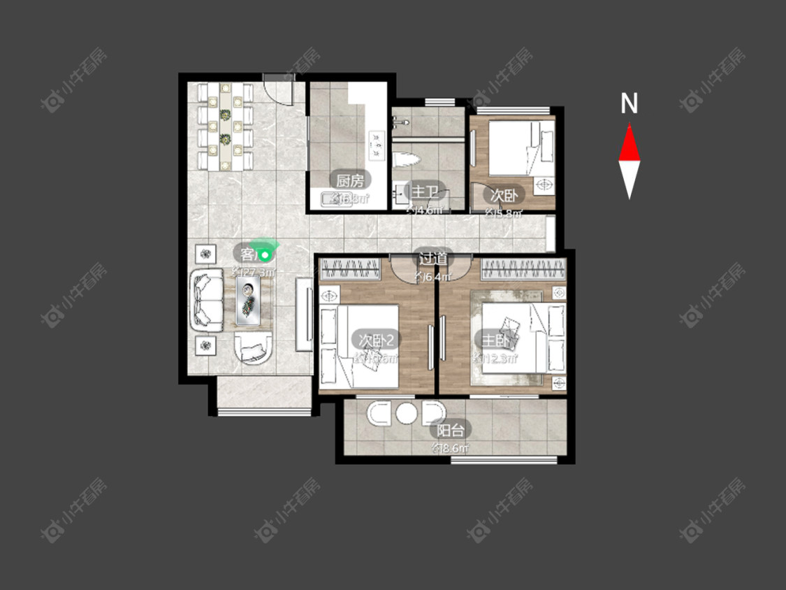 常州九洲花园三期在售二手房源户型图_小牛看房