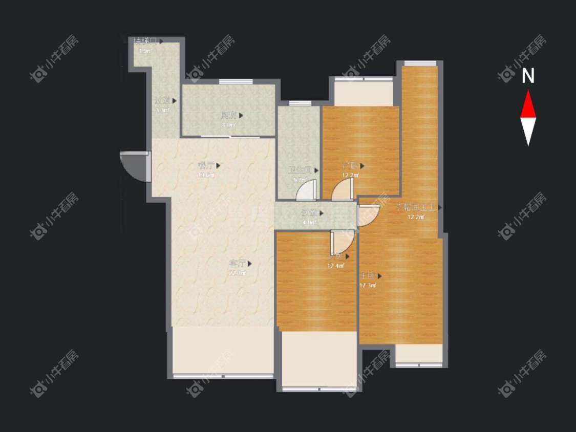 常州世茂香槟湖四期在租房源户型图_小牛看房