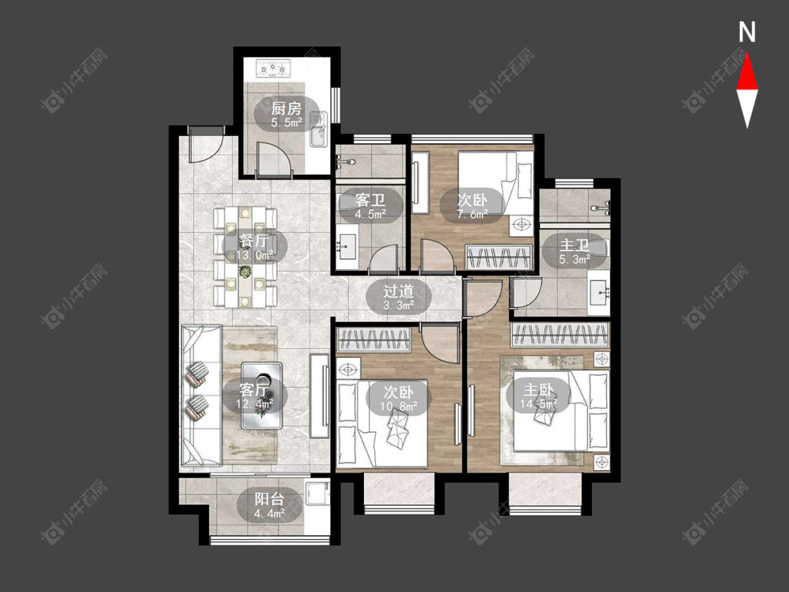 常州观棠在售二手房源户型图_小牛看房