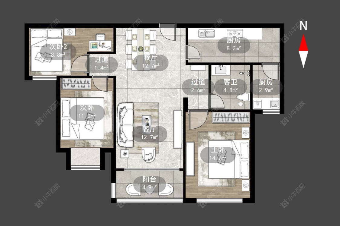 常州恒大御景在售二手房源户型图_小牛看房