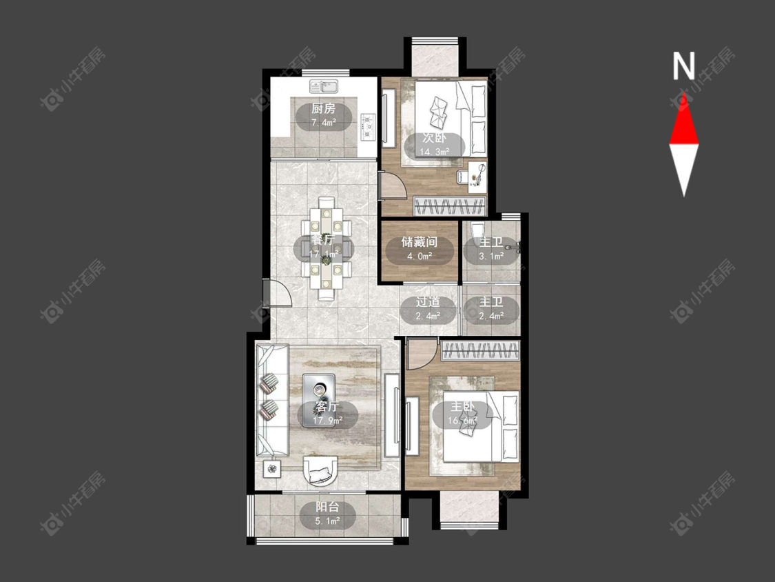 鸿盛名苑房源户型图 常州鸿盛名苑在售二手房源户型图_小牛看房