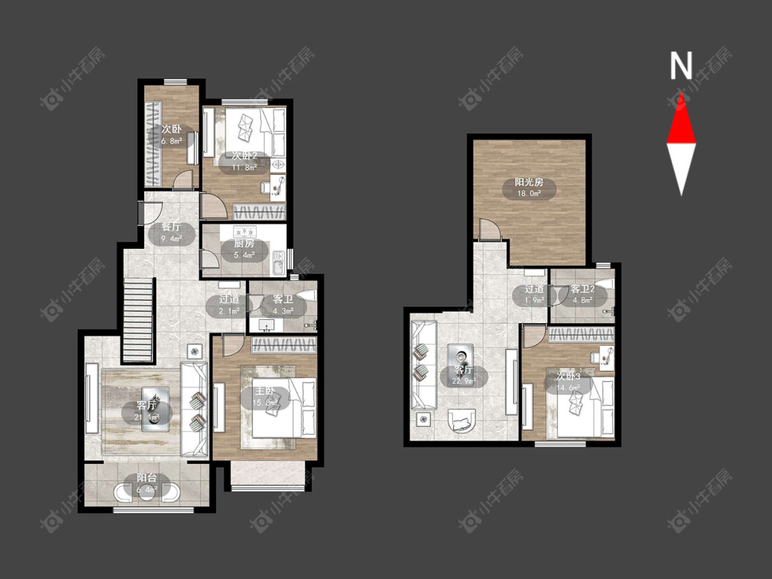 观墩花苑房源户型图 常州观墩花苑在售二手房源户型图_小牛看房