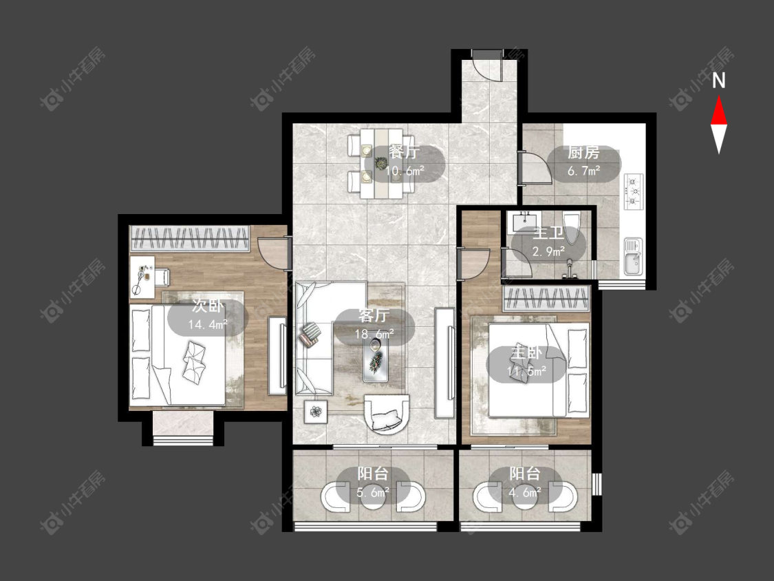 常州华城书香苑在售二手房源户型图_小牛看房