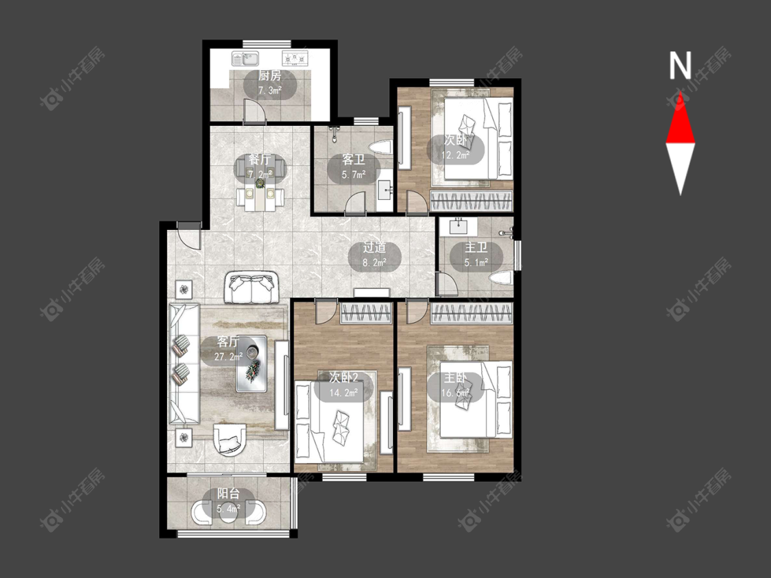 常州江南春晓花园在售二手房源户型图_小牛看房