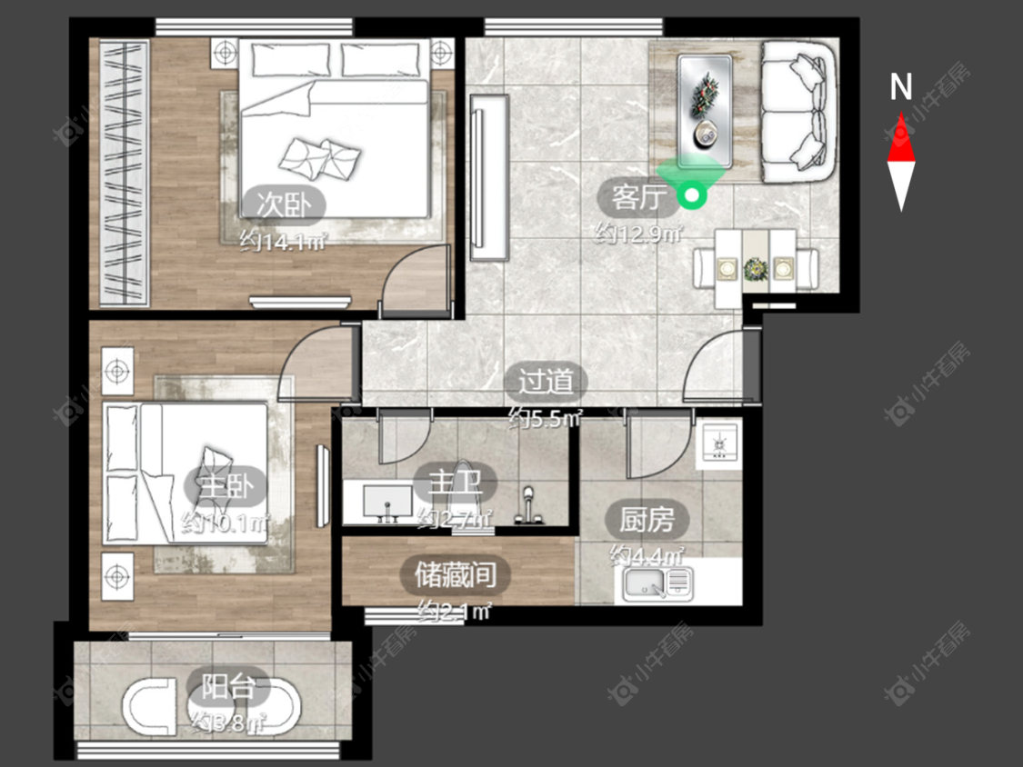 常州奥林匹克花园在售二手房源户型图_小牛看房