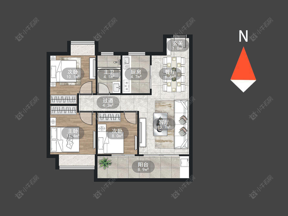 路劲誉湖湾房源户型图 常州路劲誉湖湾在售二手房源户型图_小牛看房