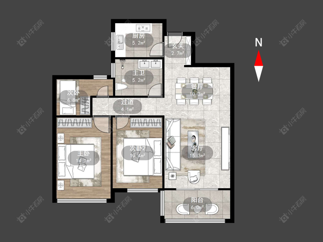 常州西瑶苑在售二手房源户型图_小牛看房