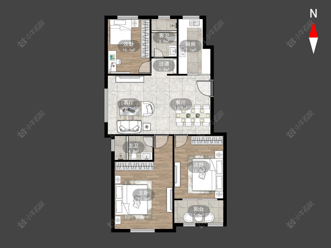 常州星湖嘉苑在售二手房源户型图_小牛看房