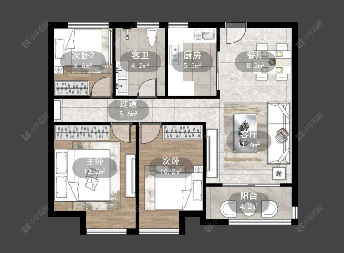 常州白马公馆在售二手房源户型图_小牛看房
