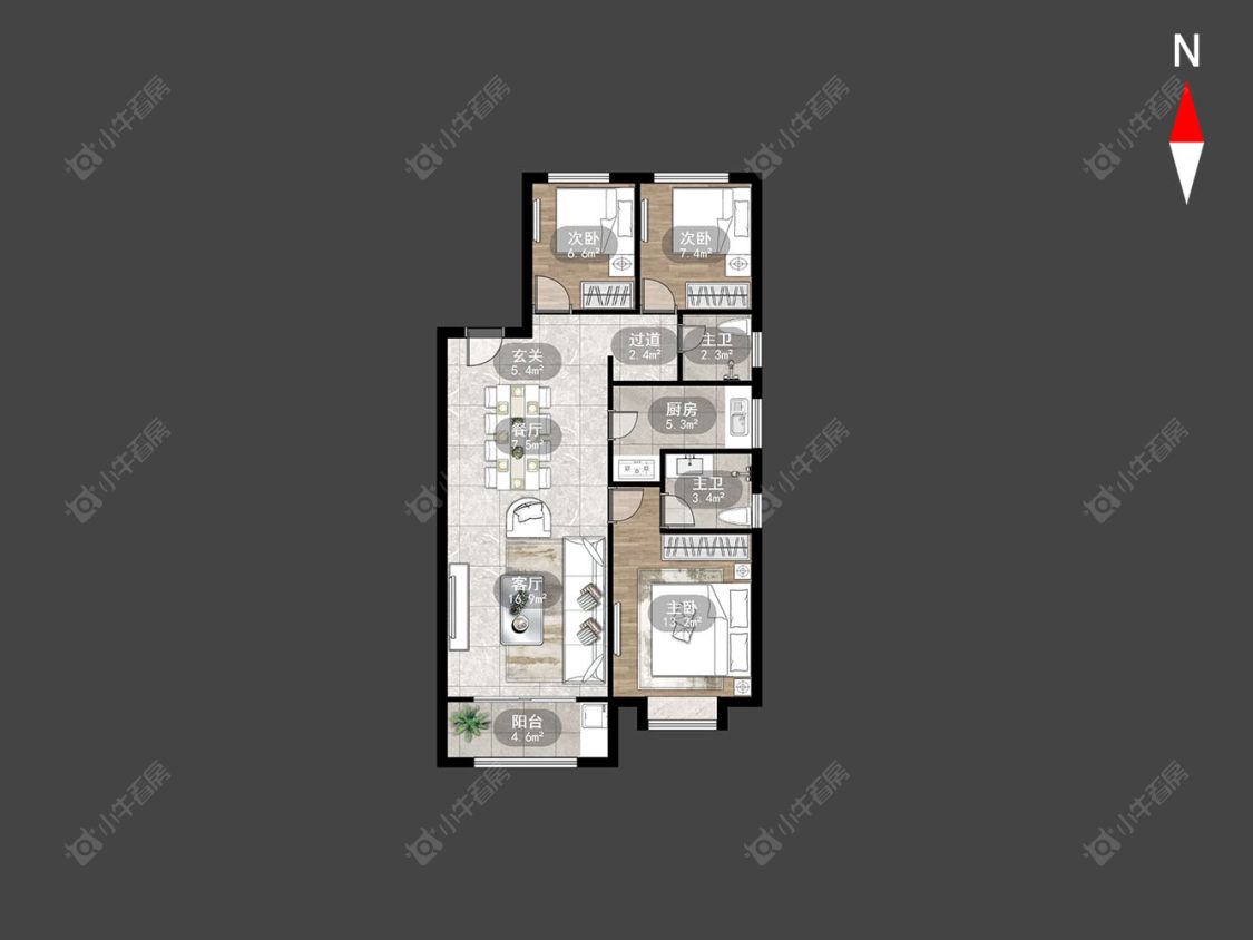 常州龙城金茂府东区在售二手房房源户型图_小牛看房