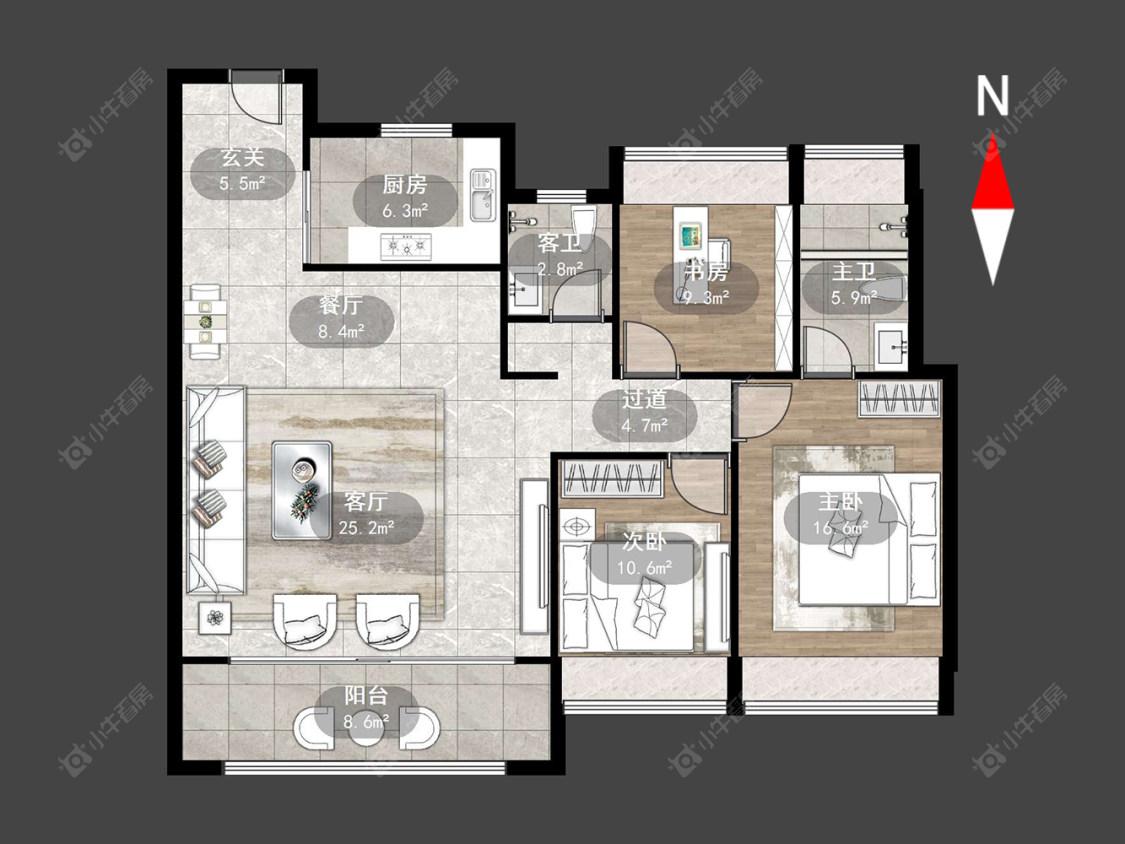 常州万科国宾道在售二手房源户型图_小牛看房