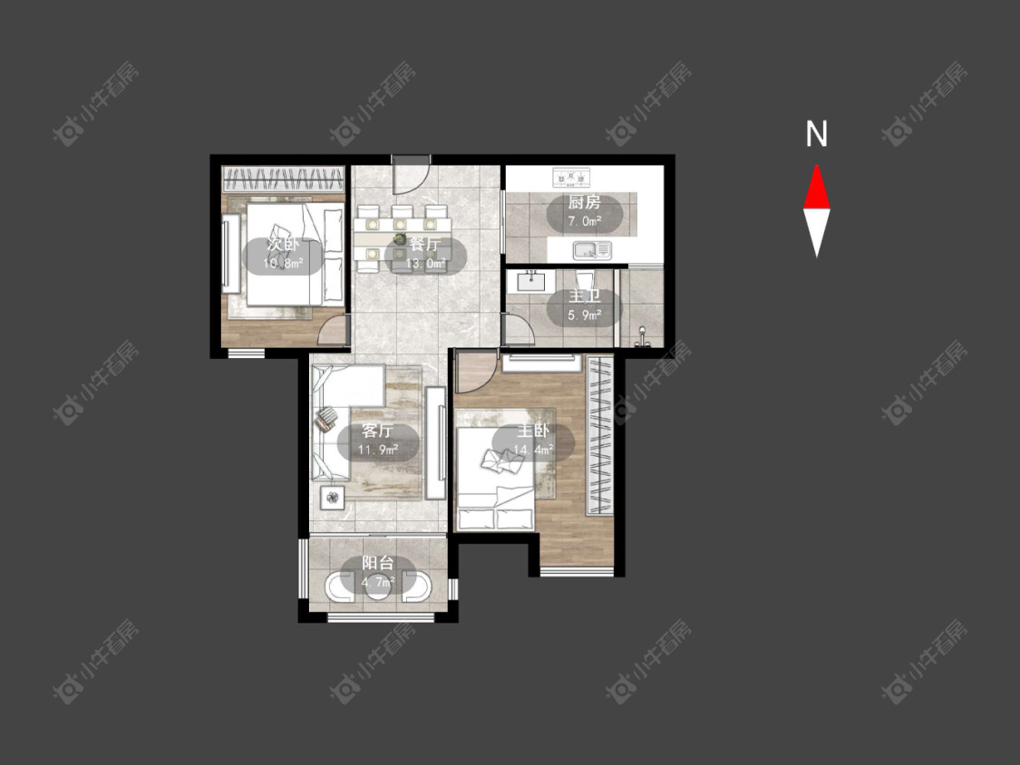 常州九洲花园二期在售二手房源户型图_小牛看房