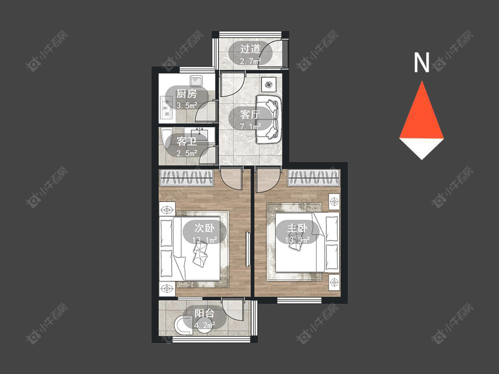 常州勤业四村北区在售二手房房源户型图_小牛看房