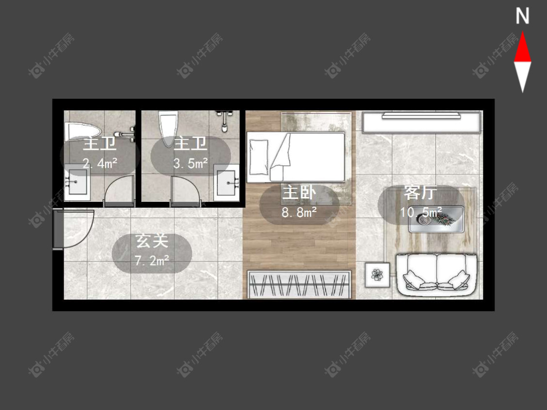 常州莱蒙双子星座公寓在售二手房源户型图_小牛看房