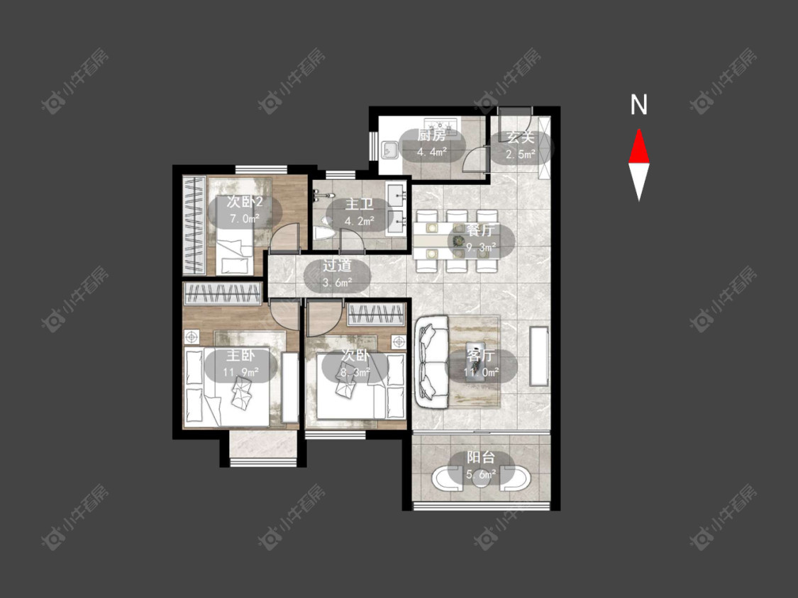 常州碧桂园华星·世纪学府在售二手房源户型图_小牛看房