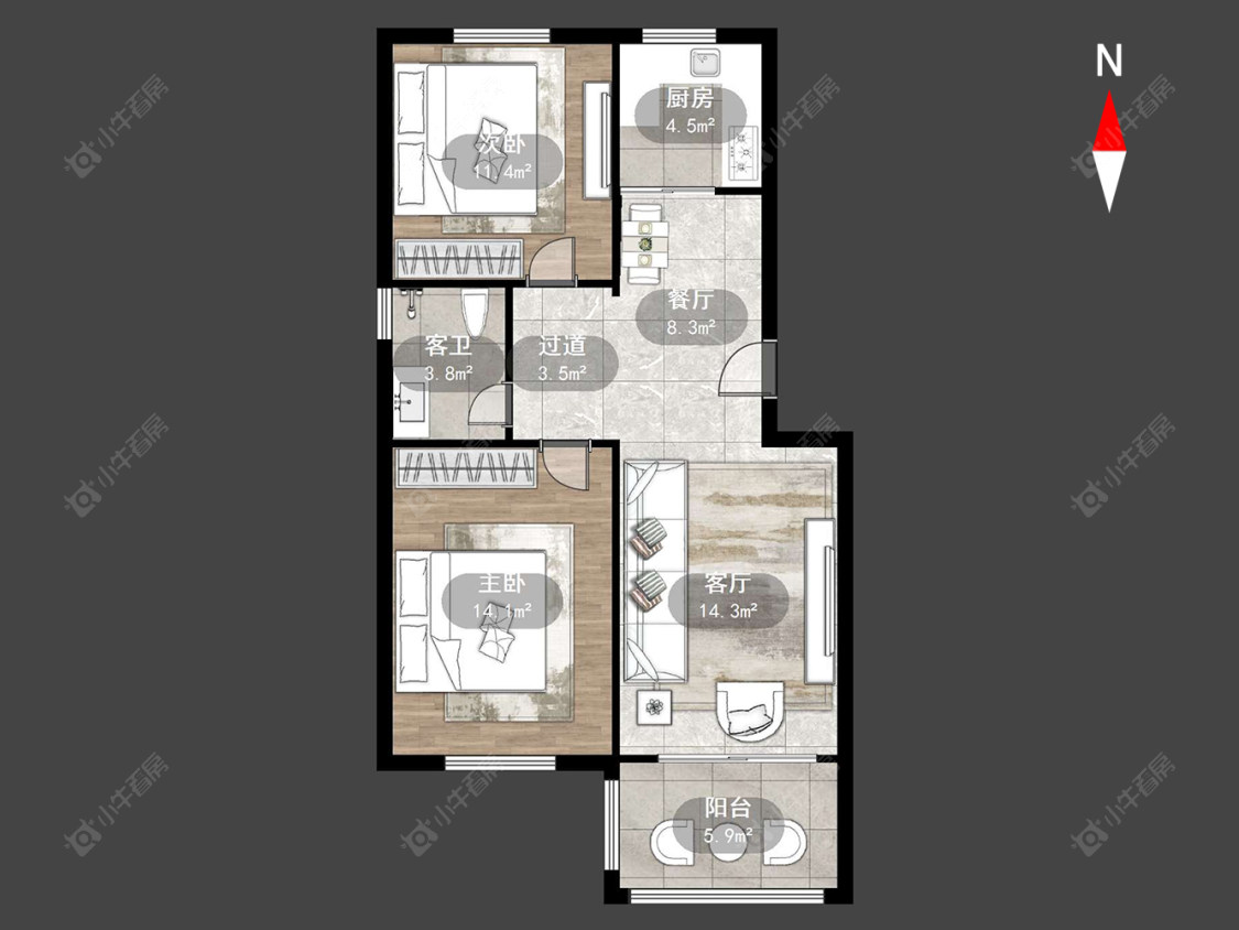 常州青司塘公房在售二手房源户型图_小牛看房
