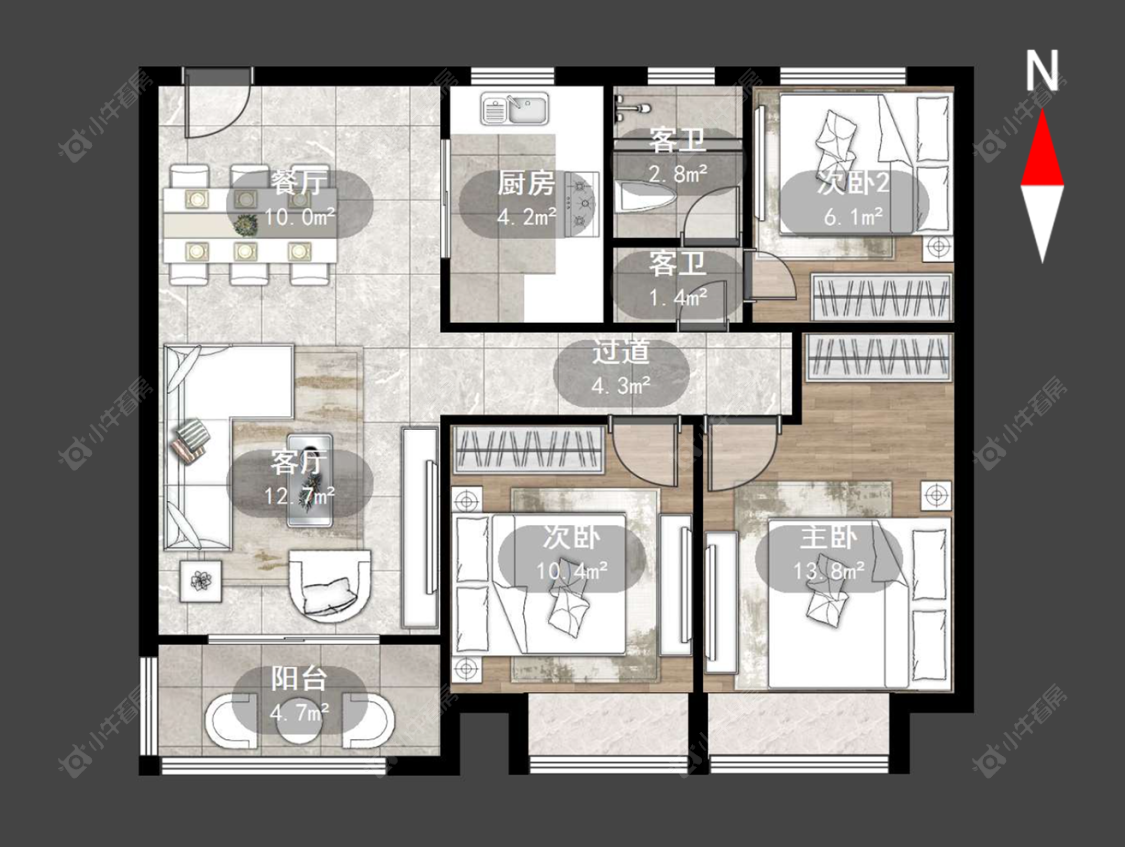 常州凤凰湖西苑在售二手房源户型图_小牛看房